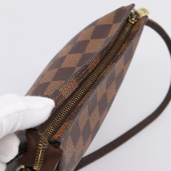 LOUIS VUITTON Damier Ebene Trousse Makeup Pouch N51982 LV Auth 199394V