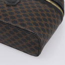 CELINE Macadam Canvas Vanity Hand Bag PVC Leather Black Gold Auth 199395-14