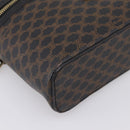 CELINE Macadam Canvas Vanity Hand Bag PVC Leather Black Gold Auth 199395-15