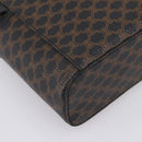 CELINE Macadam Canvas Vanity Hand Bag PVC Leather Black Gold Auth 199395-17