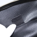 CELINE Macadam Canvas Vanity Hand Bag PVC Leather Black Gold Auth 199395-12