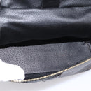 CELINE Macadam Canvas Vanity Hand Bag PVC Leather Black Gold Auth 199395-11