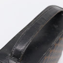 CELINE Macadam Canvas Vanity Hand Bag PVC Leather Black Gold Auth 199395-7