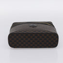 CELINE Macadam Canvas Vanity Hand Bag PVC Leather Black Gold Auth 199395-5