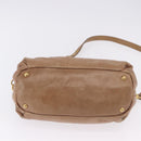 Miu Miu Hand Bag Leather 2way Beige Gold Auth 199396A-5