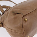 Miu Miu Hand Bag Leather 2way Beige Gold Auth 199396A-18