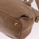 Miu Miu Hand Bag Leather 2way Beige Gold Auth 199396A-19