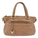 Miu Miu Hand Bag Leather 2way Beige Gold Auth 199396A-13