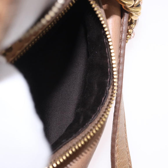 Miu Miu Hand Bag Leather 2way Beige Gold Auth 199396A