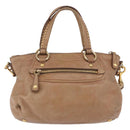 Miu Miu Hand Bag Leather 2way Beige Gold Auth 199396A-2