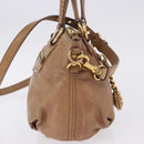 Miu Miu Hand Bag Leather 2way Beige Gold Auth 199396A-4