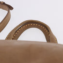 Miu Miu Hand Bag Leather 2way Beige Gold Auth 199396A-14