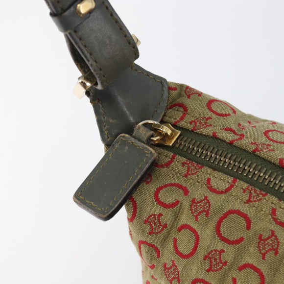 CELINE C Macadam Canvas Hand Bag Beige Gold Auth 199397