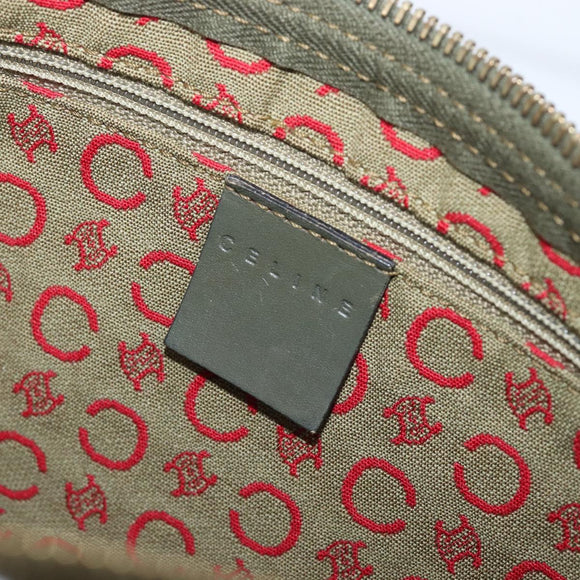 CELINE C Macadam Canvas Hand Bag Beige Gold Auth 199397