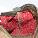 CELINE C Macadam Canvas Hand Bag Beige Gold Auth 199397-18
