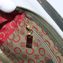 CELINE C Macadam Canvas Hand Bag Beige Gold Auth 199397-19