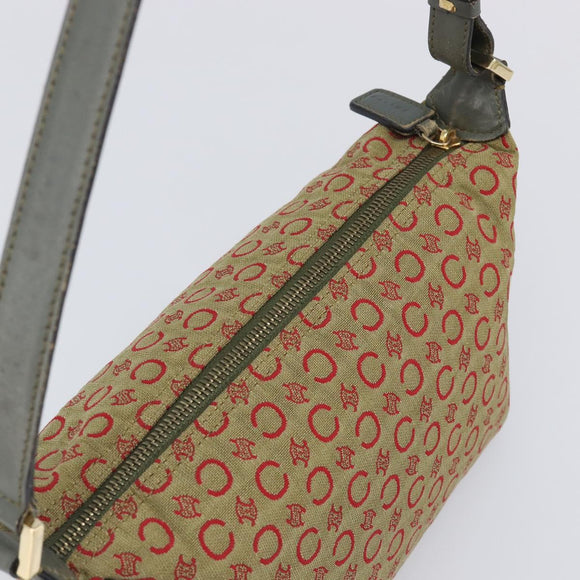 CELINE C Macadam Canvas Hand Bag Beige Gold Auth 199397