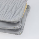 Miu Miu Matelasse Shoulder Bag Leather Light Blue Gold Auth 199398M-10