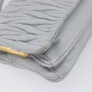 Miu Miu Matelasse Shoulder Bag Leather Light Blue Gold Auth 199398M-11