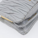 Miu Miu Matelasse Shoulder Bag Leather Light Blue Gold Auth 199398M-13