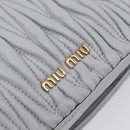 Miu Miu Matelasse Shoulder Bag Leather Light Blue Gold Auth 199398M-14