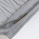 Miu Miu Matelasse Shoulder Bag Leather Light Blue Gold Auth 199398M-15