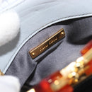 Miu Miu Matelasse Shoulder Bag Leather Light Blue Gold Auth 199398M-18