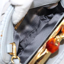 Miu Miu Matelasse Shoulder Bag Leather Light Blue Gold Auth 199398M-19