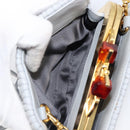 Miu Miu Matelasse Shoulder Bag Leather Light Blue Gold Auth 199398M-23