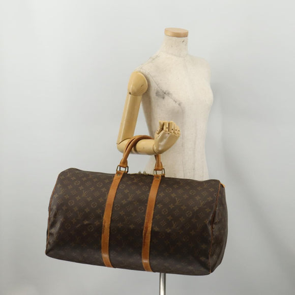 LOUIS VUITTON Monogram Keepall 55 Boston Bag M41424 LV Auth 199400