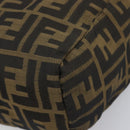 FENDI Zucca Canvas Hand Bag Black Brown Auth 199404-10