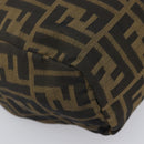 FENDI Zucca Canvas Hand Bag Black Brown Auth 199404-11