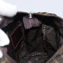 FENDI Zucca Canvas Hand Bag Black Brown Auth 199404-17