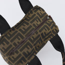 FENDI Zucca Canvas Hand Bag Black Brown Auth 199404-6