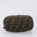 FENDI Zucca Canvas Hand Bag Black Brown Auth 199404-9