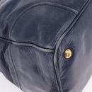 Miu Miu Hand Bag Leather Navy Gold Auth 199407V-10