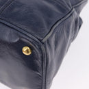 Miu Miu Hand Bag Leather Navy Gold Auth 199407V-13