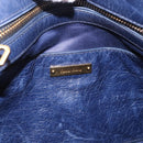 Miu Miu Hand Bag Leather Navy Gold Auth 199407V-16