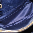 Miu Miu Hand Bag Leather Navy Gold Auth 199407V-17