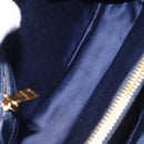 Miu Miu Hand Bag Leather Navy Gold Auth 199407V-20