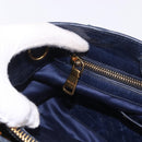 Miu Miu Hand Bag Leather Navy Gold Auth 199407V-27