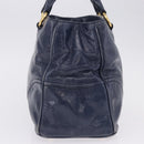 Miu Miu Hand Bag Leather Navy Gold Auth 199407V-5