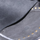 CELINE Shoulder Bag Leather Black Gold Auth 199408V-21
