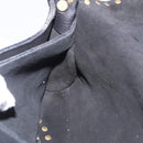 CELINE Shoulder Bag Leather Black Gold Auth 199408V-26