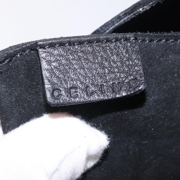 CELINE Shoulder Bag Leather Black Gold Auth 199408V