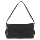 CELINE Shoulder Bag Leather Black Gold Auth 199408V-3