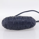 Miu Miu Matelasse Hand Bag Leather 2way Navy Gold Auth 199410V-5