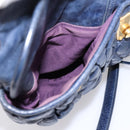 Miu Miu Matelasse Hand Bag Leather 2way Navy Gold Auth 199410V-27