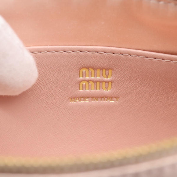 Miu Miu Shoulder Bag Satin Pink Gold Auth 199414A