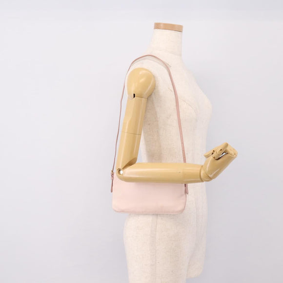 Miu Miu Shoulder Bag Satin Pink Gold Auth 199414A